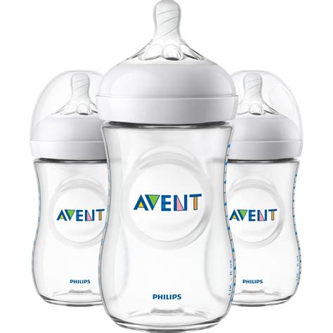 Philips Avent Natural Baby Bottle, Clear, 9oz, 3pk, SCF013/37 - Walmart ...