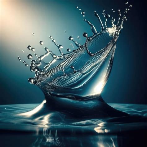 Water drop about to create ripple effect | Premium AI-generated image