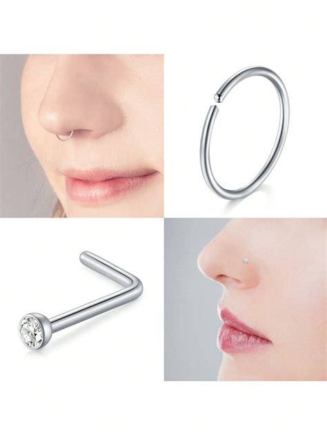 CIZME 5Pcs Nose Piercing Kit Nose Ring Piercing Kit Self Nose Piercing ...