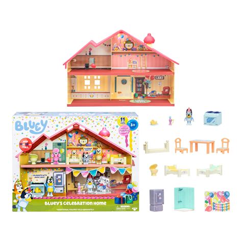 Free Shipping! Bluey Celebration Home Playset with 11 Pieces, Bluey ...