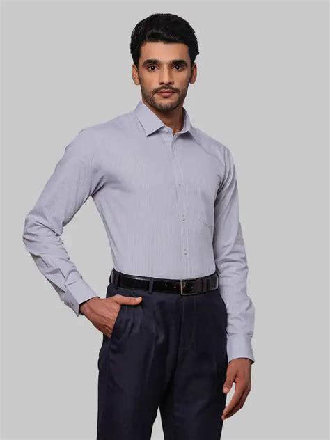 Park Avenue Men Grey Slim Fit Structure Formal Shirt – MyRaymond