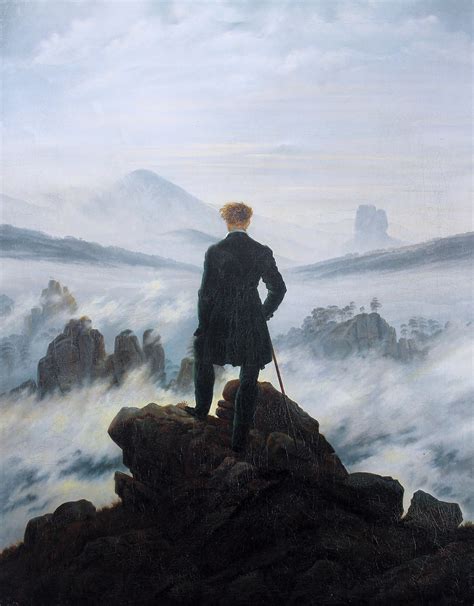 Wanderer above the Sea of Fog, de Caspar David Friedrich, 1818 - Imagem: Reprodução
