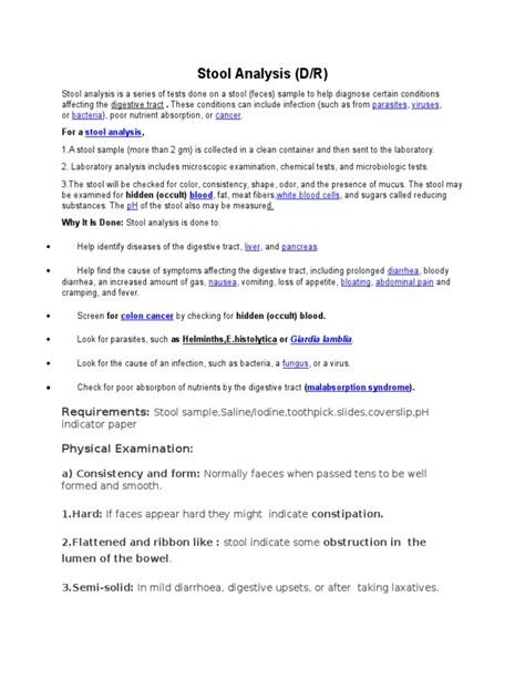 Image result for Stool Analysis Procedure