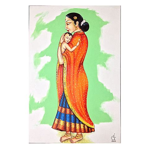Indian Mother And Child Art