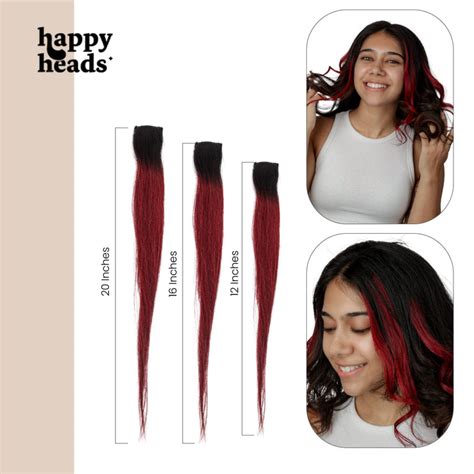 Ombré Bright Red Streaks – Happy Heads