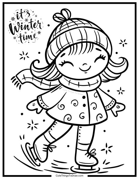 23 Cute Winter Coloring Pages (Free PDF Printables) - Cute Things to Draw