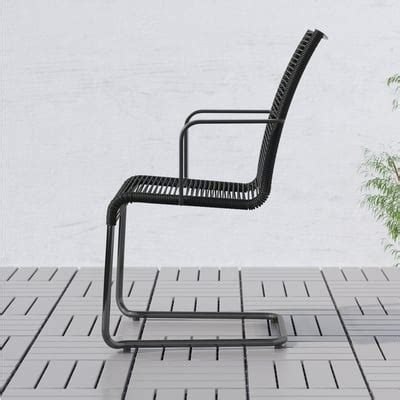VÄSMAN chair with armrests, outdoor, black - IKEA