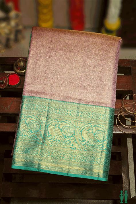 Brocade Zari Design Pink Tissue Kanchipuram Silk Saree – Sundari Silks