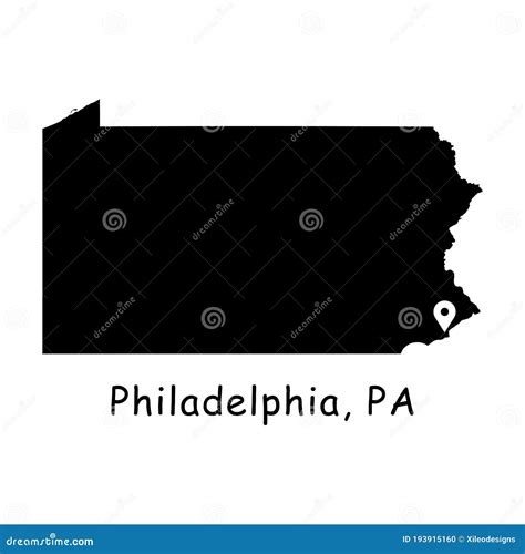 Philadelphia On Pennsylvania State Map. Detailed PA State Map With Location Pin On Philadelphia ...