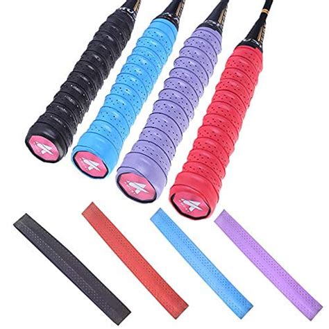 Proberos® 5 Rolls PU Grip Tape Sweat Absorption Badminton Racket Grip ...
