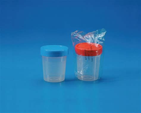 Kartell Urine Container 150 mL with Blue Screw Cap and Label Pack of ...