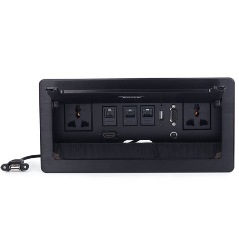 BOXNUBE Flip Top Cable Cubby Box with 2 x Universal Power Sockets, HDM
