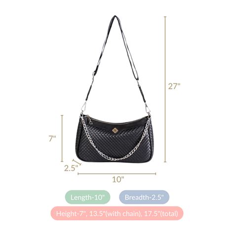 Lusso Black Sling Handbag Online - Premium Shoulder Bag | Nestasia