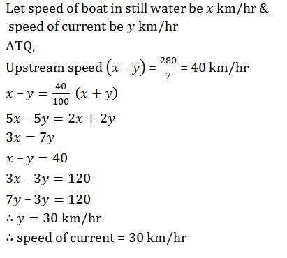 Speed of boat to cover a distance in upstream is 40% of the boat to ...