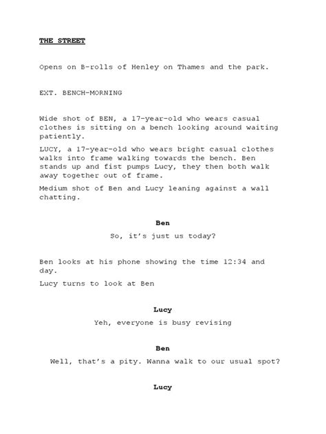 Image result for Final Draft Script Sample