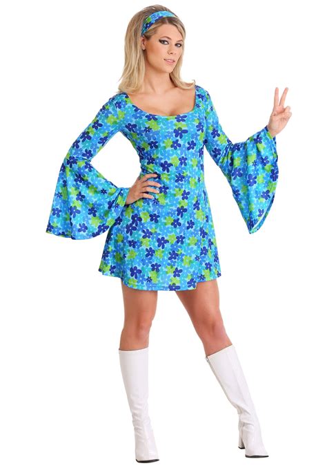Women's Plus Size Wild Flower 70s Disco Dress Costume - Walmart.com