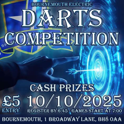 Bournemouth electric singles darts comp, 1 Broadway Lane, BH8 0AA ...