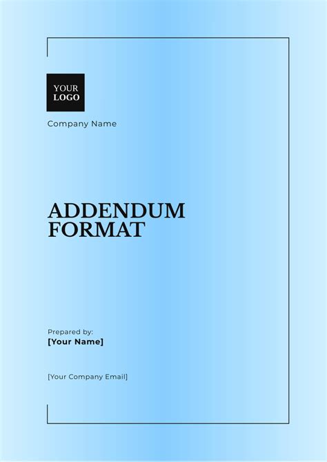 Image result for Addendum Format Example