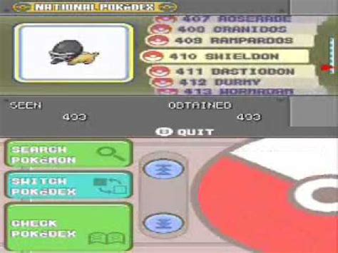 Pokemon Platinum - Full National Pokedex - YouTube