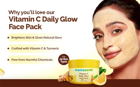 Mamaearth Vitamin C Daily Glow Face Pack with Vitamin C & Turmeric 200g ...