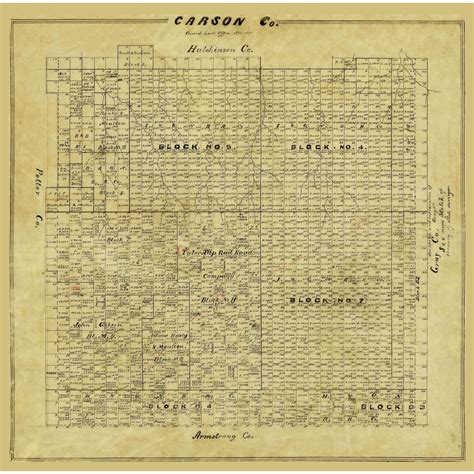Historic County Map - Carson County Texas - General Land Office 1878 ...