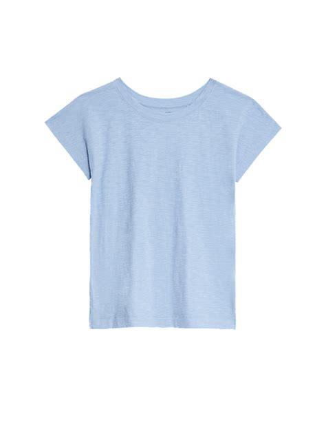 Buy Pure Cotton Everyday Fit Slash Neck T-shirt at Marks & Spencer