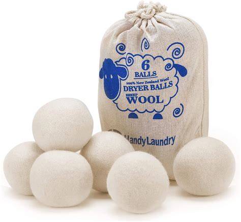 Handy Laundry + Wool Dryer Balls – Natural Fabric Softener, Pack of 6