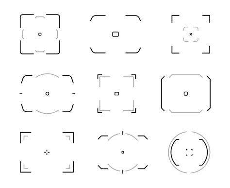 Camera focus icons autofocus frames of viewfinder | Premium Vector