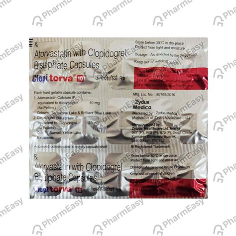 Clopitorva 10mg Strip Of 15 Capsules: Uses, Side Effects, Price ...