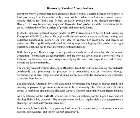 PM Formalisation of Micro food processing Enterprises Scheme ...