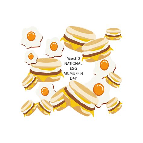 Vector National Egg Mcmuffin, Eggs, Egg, National Egg Mcmuffin Day PNG ...