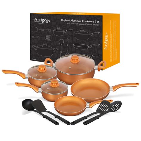 Buy Artigee Copper Cookware Set | NonStick Ceramic Coated, Perfect for ...