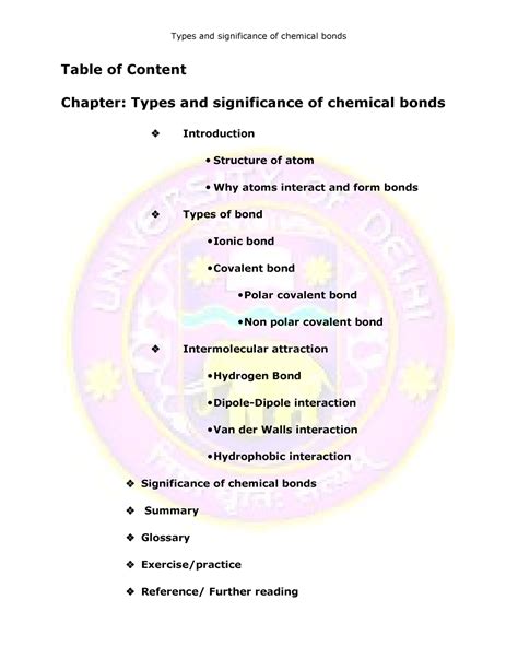 Unit -10 Types and significance of chemical Bonds - Types and ...