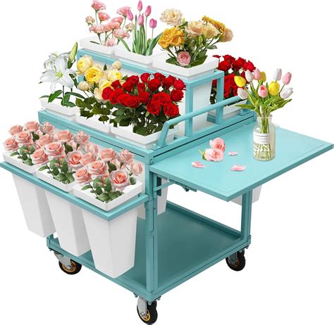 Amazon.com: HuaShuani Metal Flower Display Stand, Rolling Flower ...