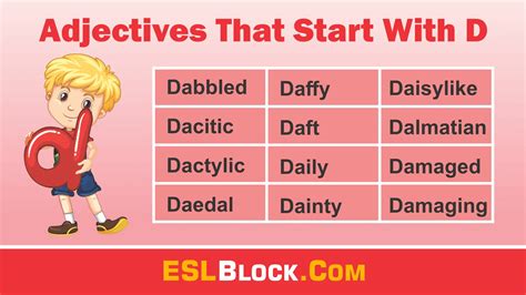 Adjectives That Start With D : r/ESLBlock