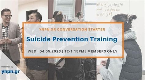 YNPN Conversation Starter: Suicide Prevention Training, April 5 2023 ...