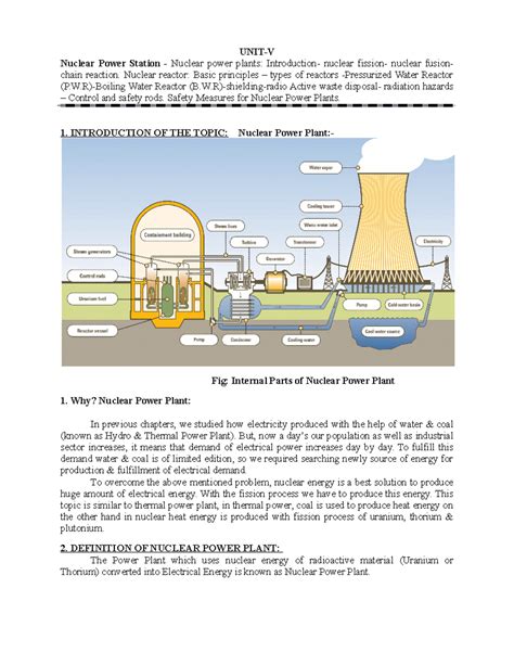 power plant engineering unit-5 notes - UNIT-V Nuclear Power Station ...
