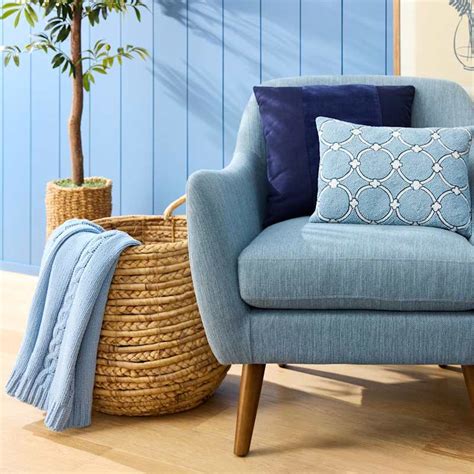 Providence Light Blue Cable Knit Throw Blanket, 50x60