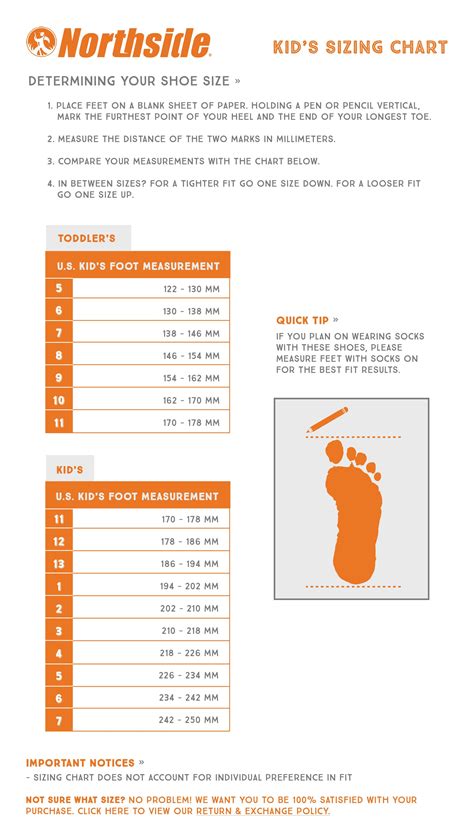 Girls Shoe Size Conversion Chart