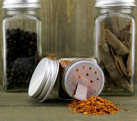 In Stock Wholesale 4oz Square Glass Spice Jar bottles with metal Lids ...