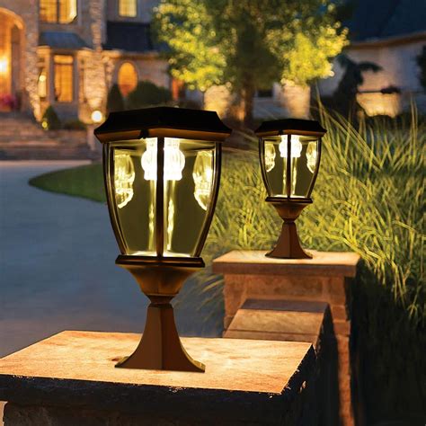 Pillars Driveway Entrance Solar Lights Illuminate Your Outdoors With