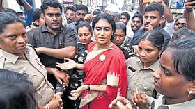 Tension at Congress Bhavan as Sharmila detained after BJP workers hurl eggs