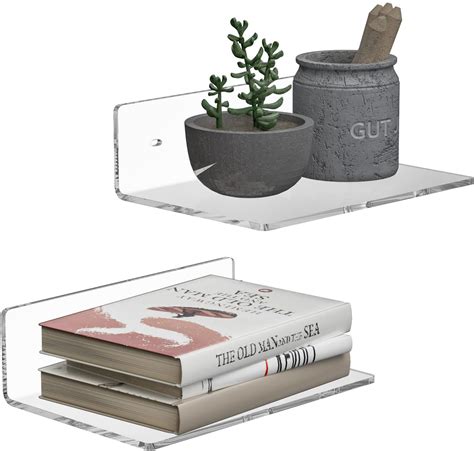 Amazon.com: Sezanrpt 9 Inch Clear Wall Shelf, Acrylic Small Floating ...