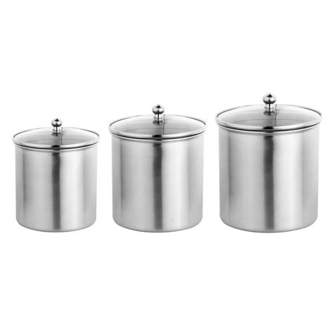 Buy Amazon Brand - Solimo 3-Piece Stainless Steel Canister Set Online ...