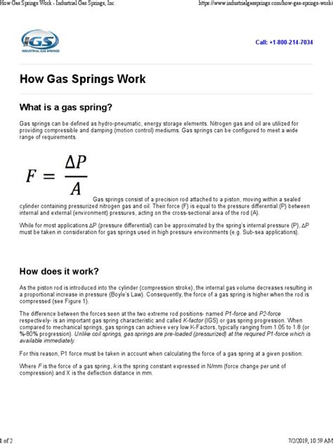 Image result for How Gas Springs Work