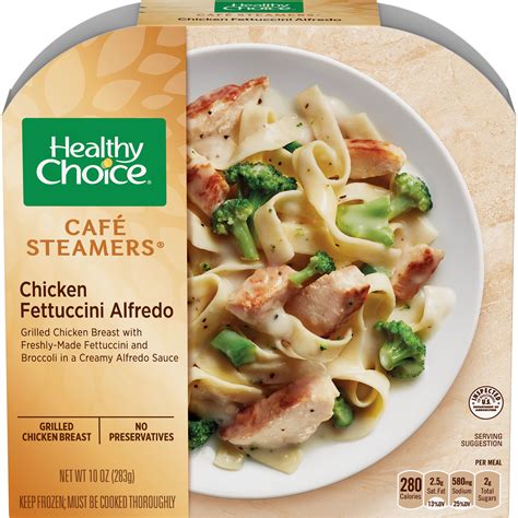 Healthy Choice Cafe Steamers Frozen Dinner Chicken Fettuccini Alfredo ...