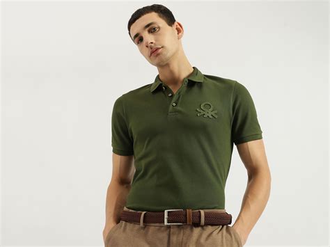 Men Regular Fit Polo Neck Solid T-Shirt – United Colors of Benetton Store