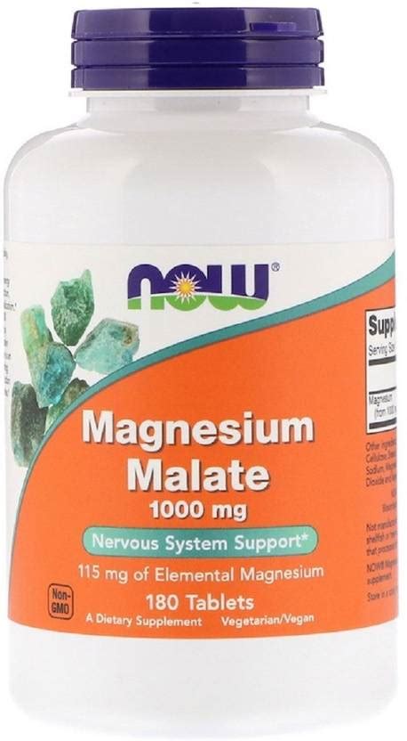 Now Foods Magnesium Malate, 1,000 mg, 180 Tablets Price in India - Buy ...