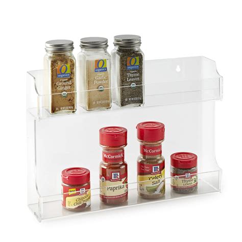 Buy Huang Acrylic Clear Two Shelf Spice Rack Organizer, Cabinet ...