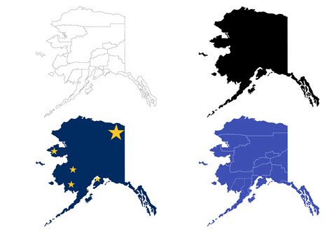 Alaska map flag set isolated on white background 19916905 Vector Art at ...